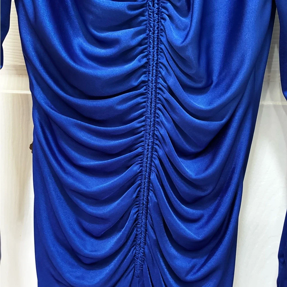Vintage Long Sleeve Blue Dress - Picture 4 of 8
